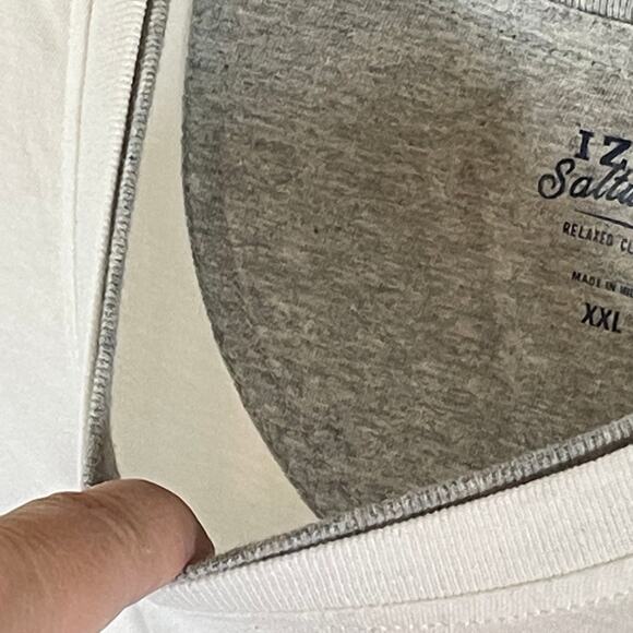 Izod Saltwater Mens XXL White T Shirt Relaxed Chatham Point Tee Soft Stretch - Picture 3 of 12